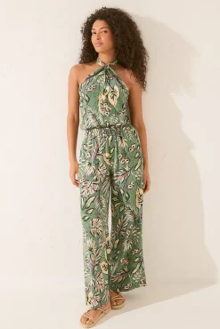 Women'secret Mono largo escote halter print tropical