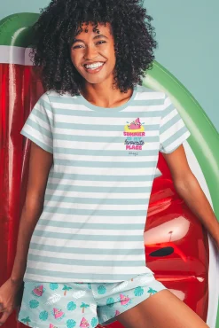 Mr. Wonderful MR WONDERFUL Pijama Manga Corta Sandia para Mujer