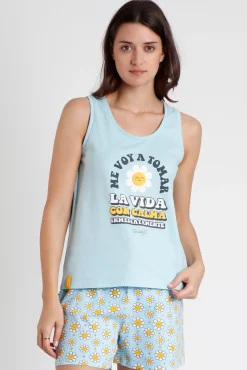 Mr. Wonderful MR WONDERFUL Pijama Sin Mangas Positive para Mujer