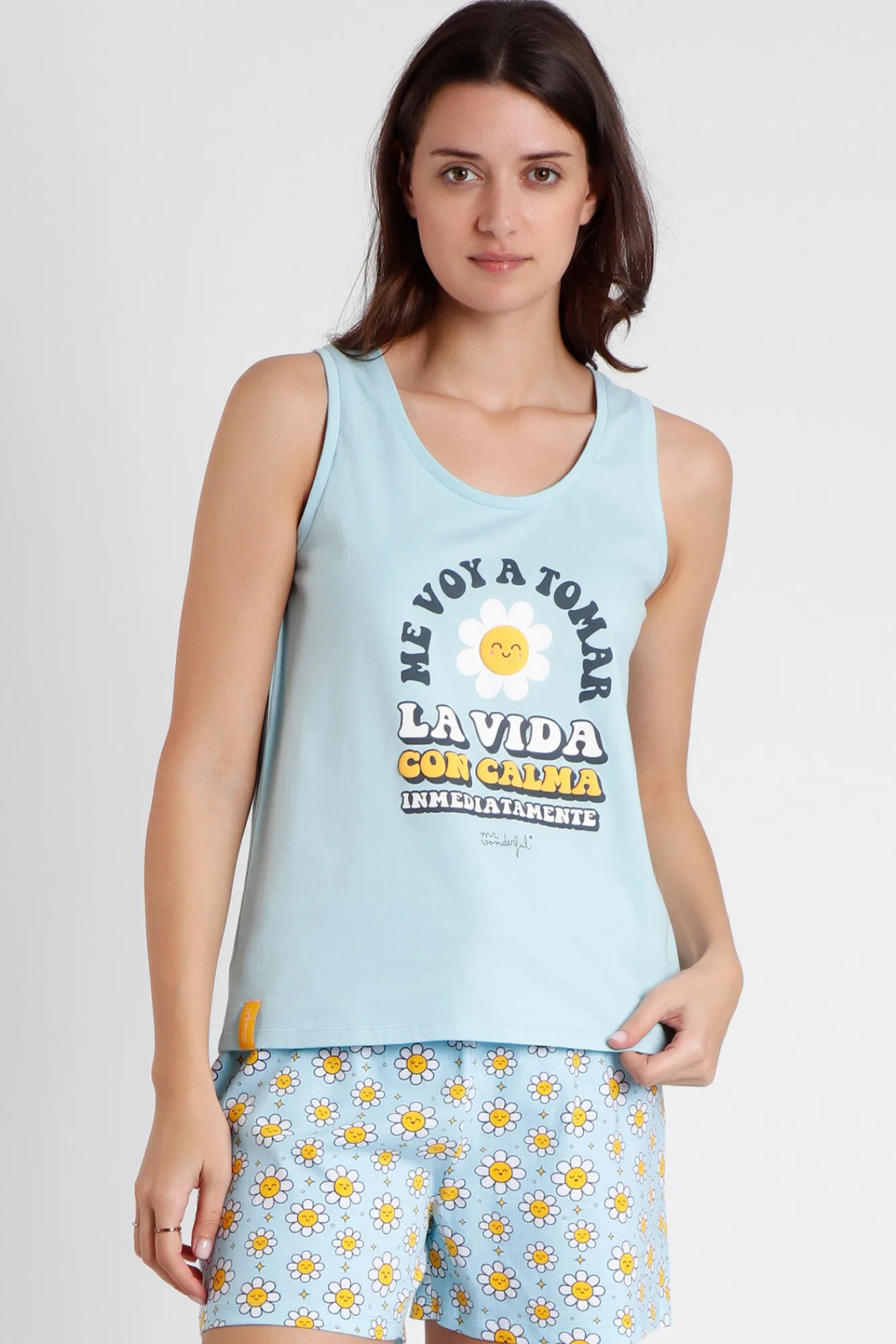Mr. Wonderful MR WONDERFUL Pijama Sin Mangas Positive para Mujer