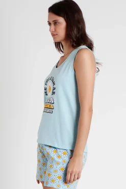 Mr. Wonderful MR WONDERFUL Pijama Sin Mangas Positive para Mujer