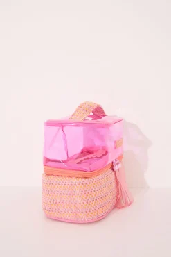 Women'secret Neceser mediano doble rafia rosa