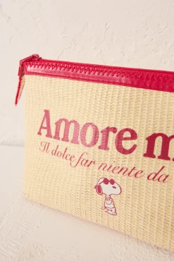 Women'secret Neceser mediano Snoopy rafia
