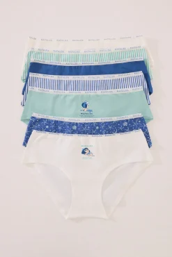 Women'secret Pack 7 bragas anchas algodón mix Mafalda