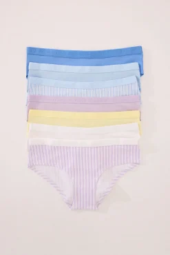 Women'secret Pack 7 bragas anchas algodón mix print