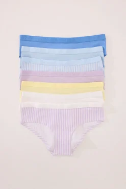 Women'secret Pack 7 bragas anchas algodón mix print