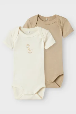 Crianças Name it Pack 3 bodies bebé estampados