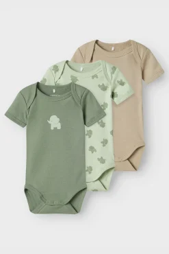 Crianças Name it Pack 3 bodies bebé niño elefantes