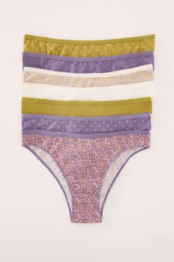 Women'secret Pack 7 bragas brasileñas algodón mix prints