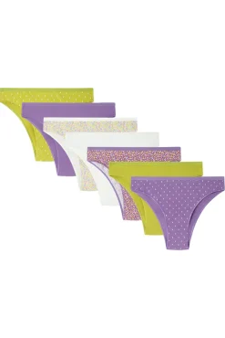 Women'secret Pack 7 bragas brasileñas algodón mix prints