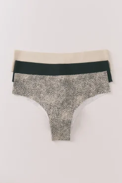 Women'secret Pack 3 bragas brasileñas caqui oscuro
