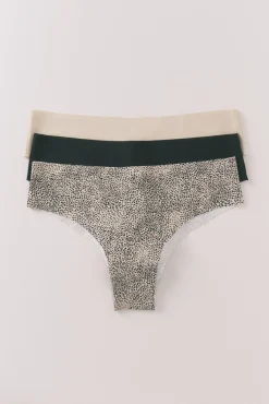 Women'secret Pack 3 bragas brasileñas caqui oscuro
