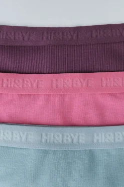 HI&BYE Pack 3 bragas brasileñas verde, rosa, morado