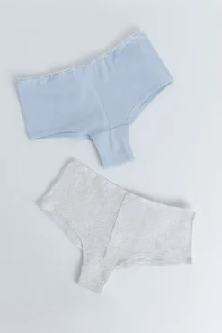 HI&BYE Pack 2 bragas bóxer azul, gris
