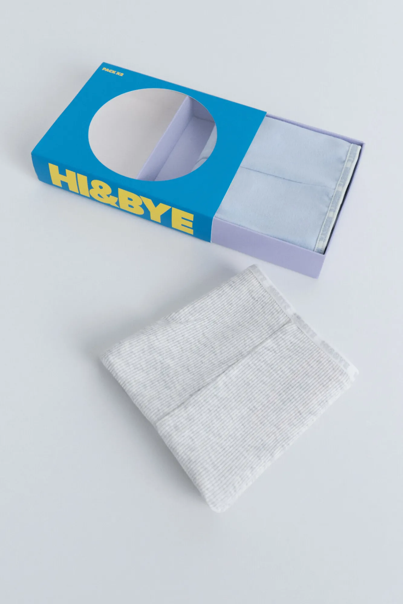 HI&BYE Pack 2 bragas bóxer azul, gris