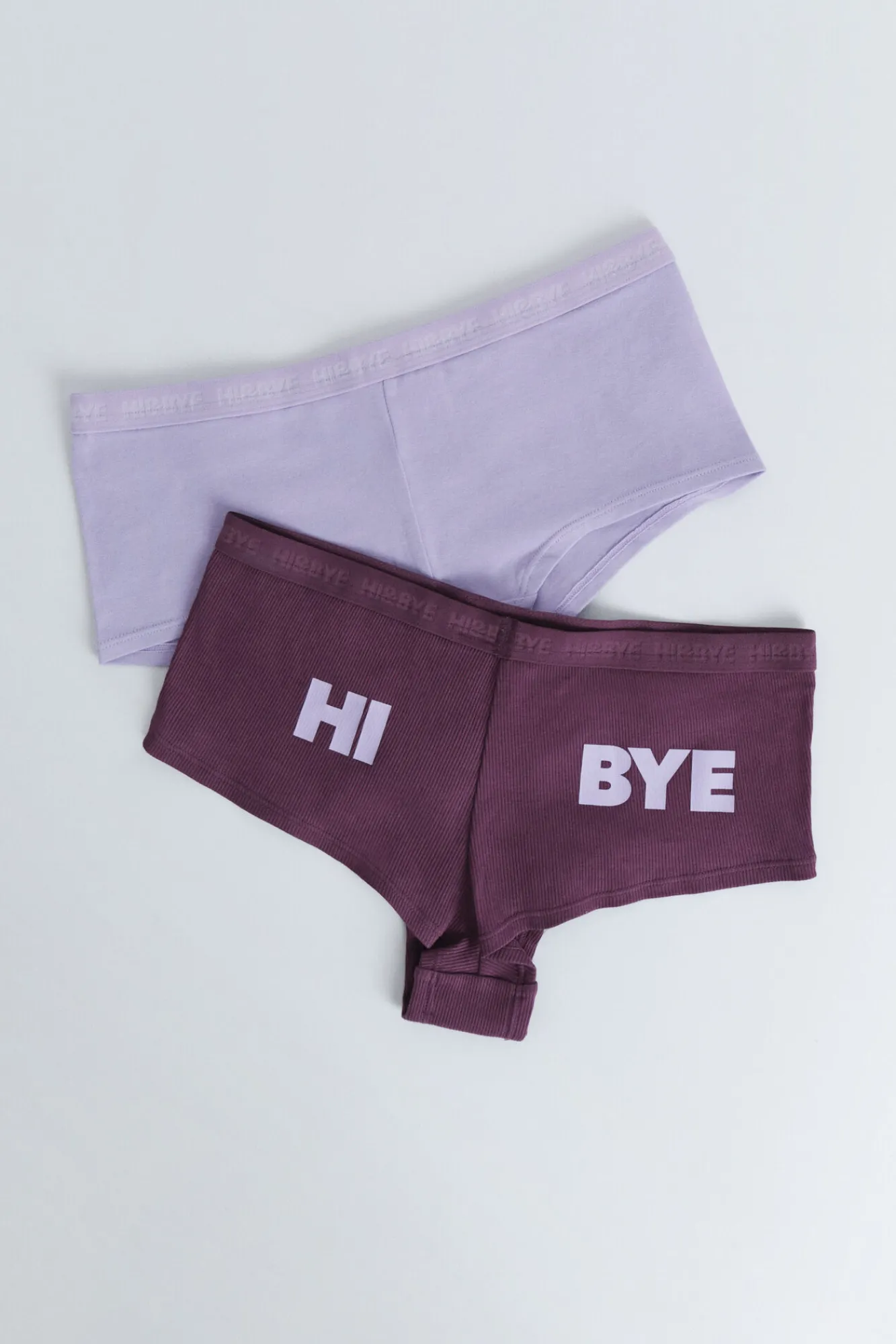 HI&BYE Pack 2 bragas bóxer morado, rosa