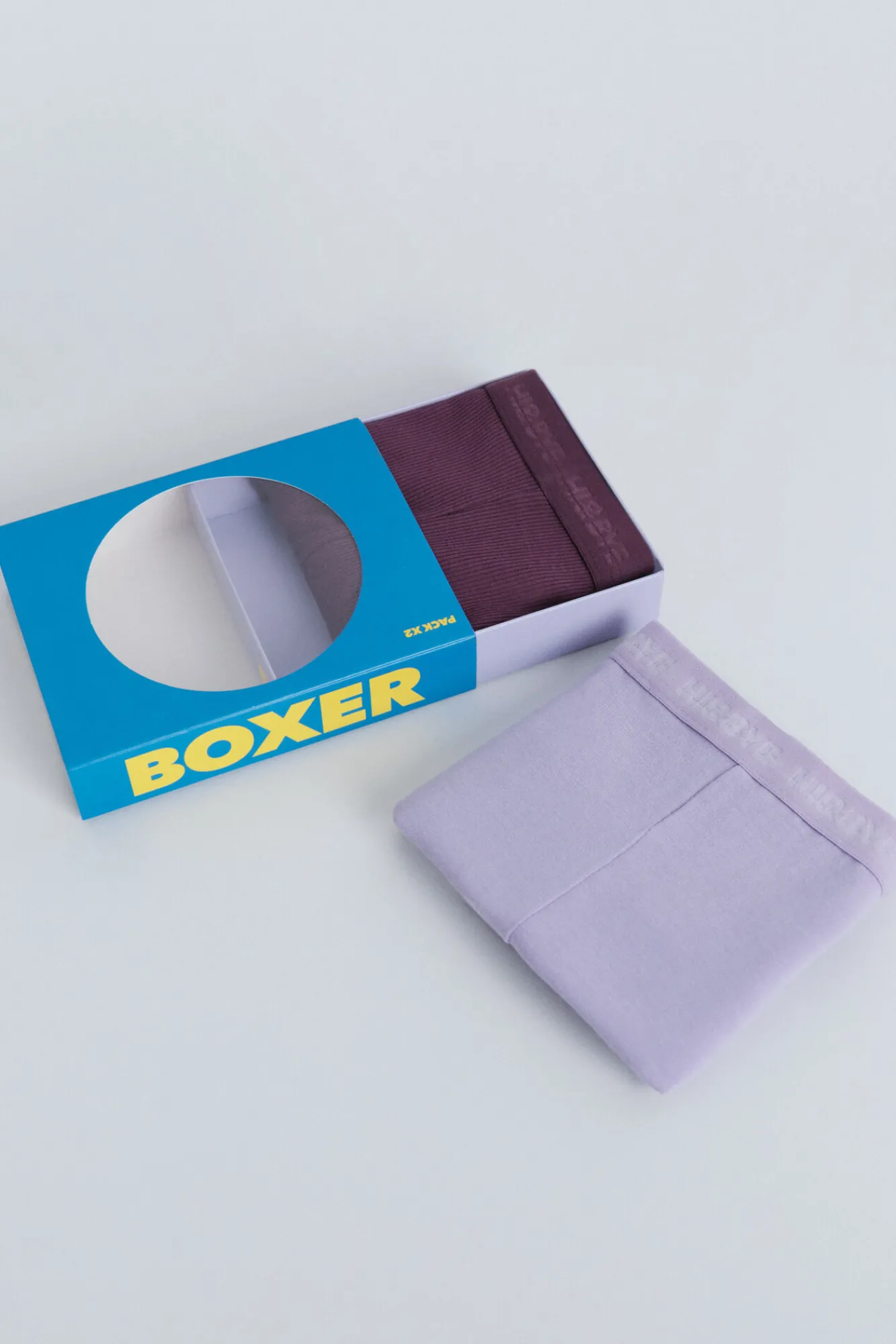 HI&BYE Pack 2 bragas bóxer morado, rosa