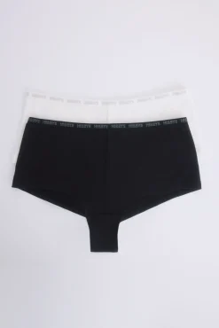 HI&BYE Pack 2 bragas bóxer negro,