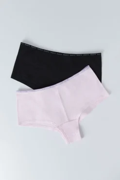 HI&BYE Pack 2 bragas bóxer negro, rosa