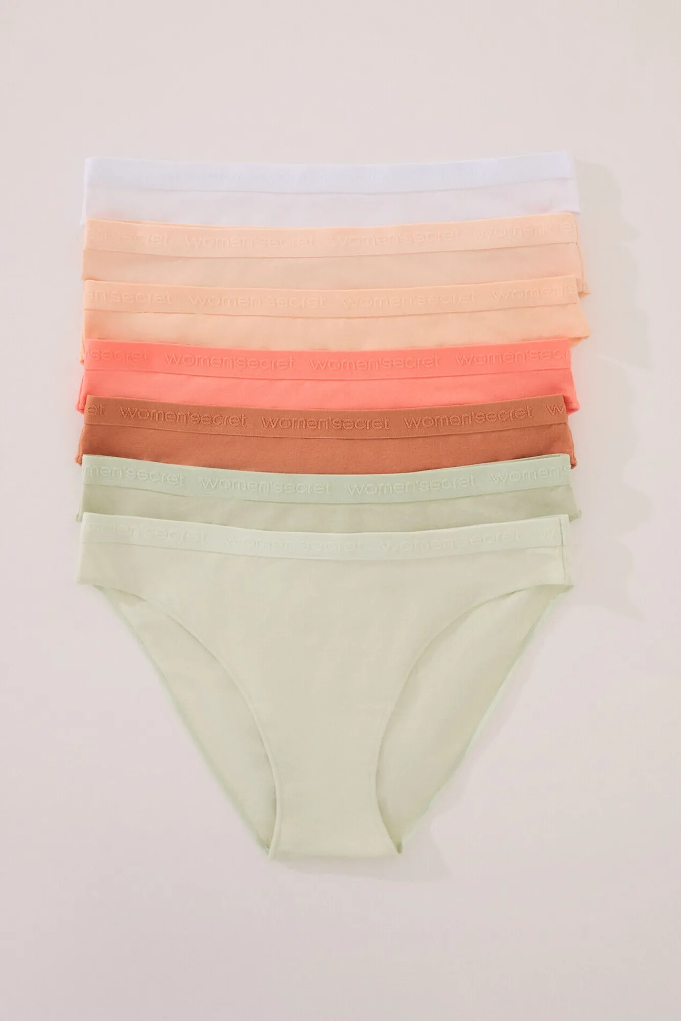 Women'secret Pack 7 bragas clásicas algodón colores vivos