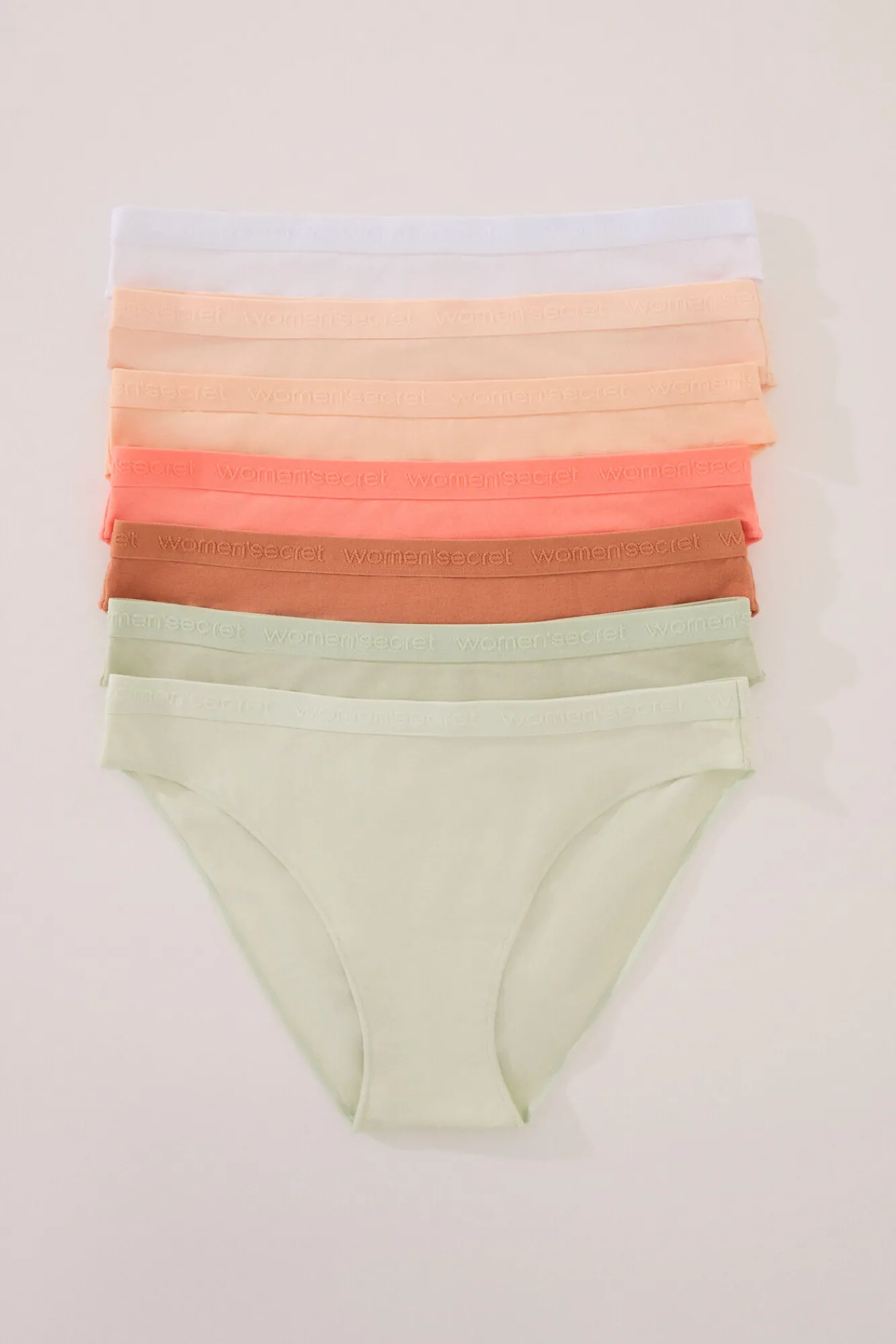 Women'secret Pack 7 bragas clásicas algodón colores vivos