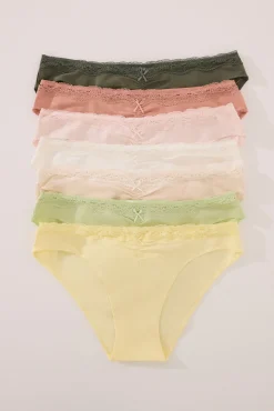 Women'secret Pack 7 bragas clásicas algodón lazo