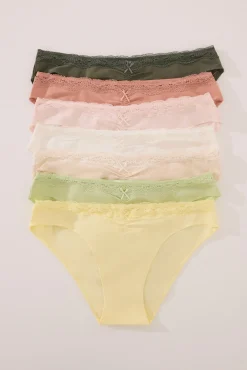 Women'secret Pack 7 bragas clásicas algodón lazo