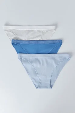HI&BYE Pack 3 bragas clásicas azul, gris, azul claro