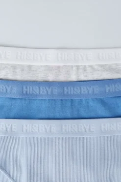 HI&BYE Pack 3 bragas clásicas azul, gris, azul claro