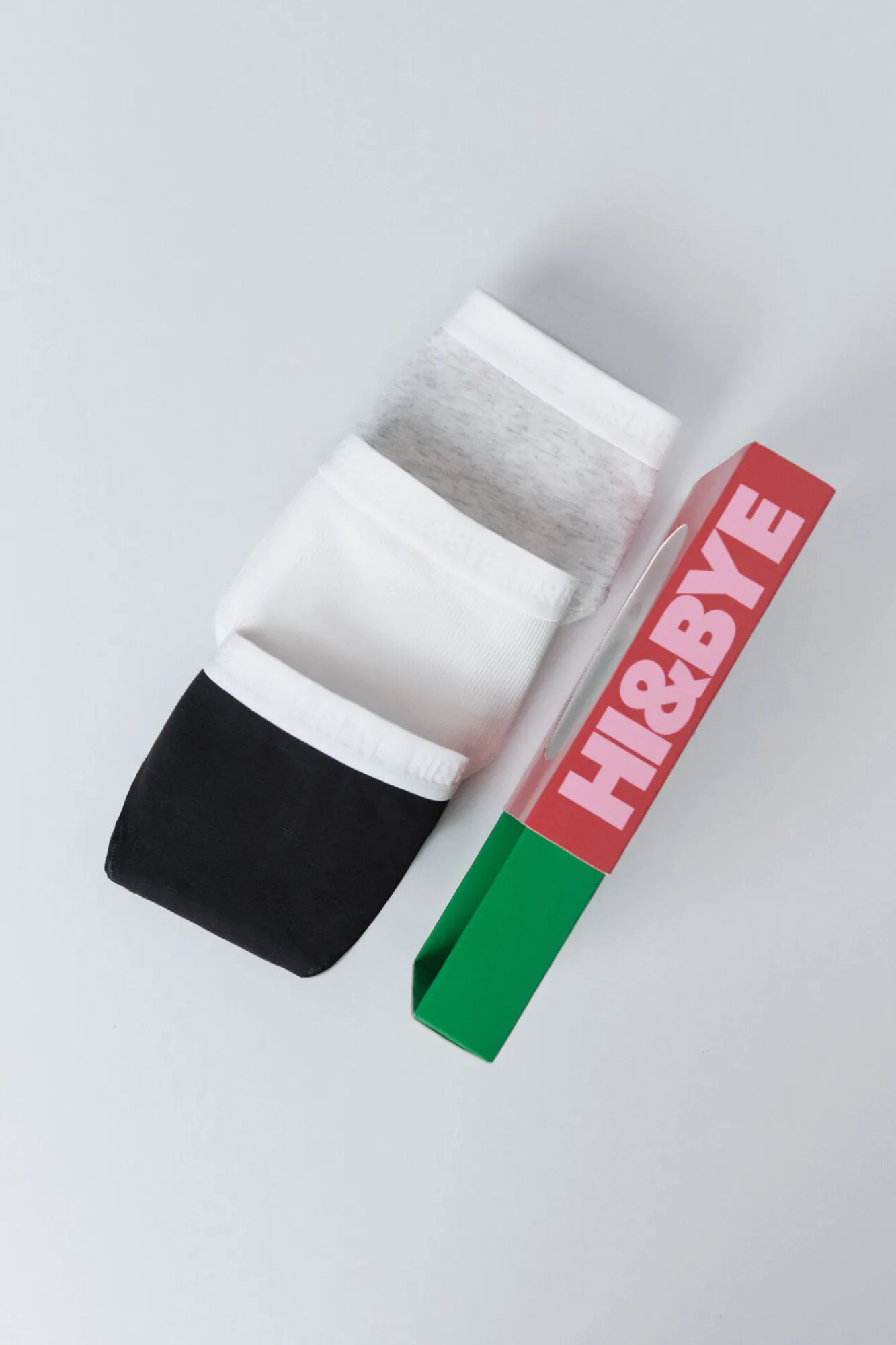HI&BYE Pack 3 bragas clásicas , gris, negro