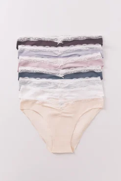 Women'secret Pack 7 bragas clásicas encaje y lazo
