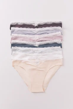 Women'secret Pack 7 bragas clásicas encaje y lazo