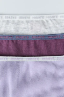 HI&BYE Pack 3 bragas clásicas morado, rosa, gris