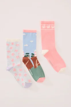 Women'secret Pack 3 calcetines altos print cangrejos