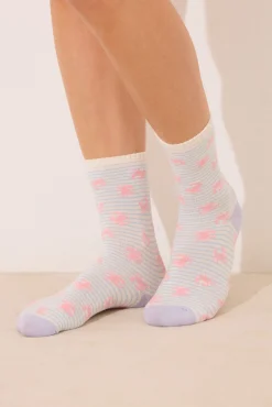 Women'secret Pack 3 calcetines altos print cangrejos