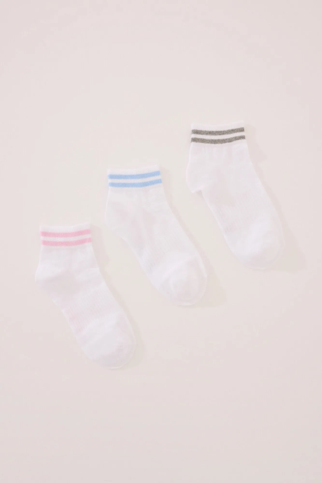 Women'secret Pack 3 calcetines cortos algodón rayas