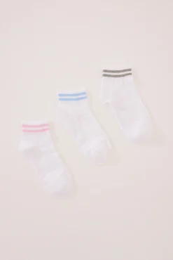 Women'secret Pack 3 calcetines cortos algodón rayas