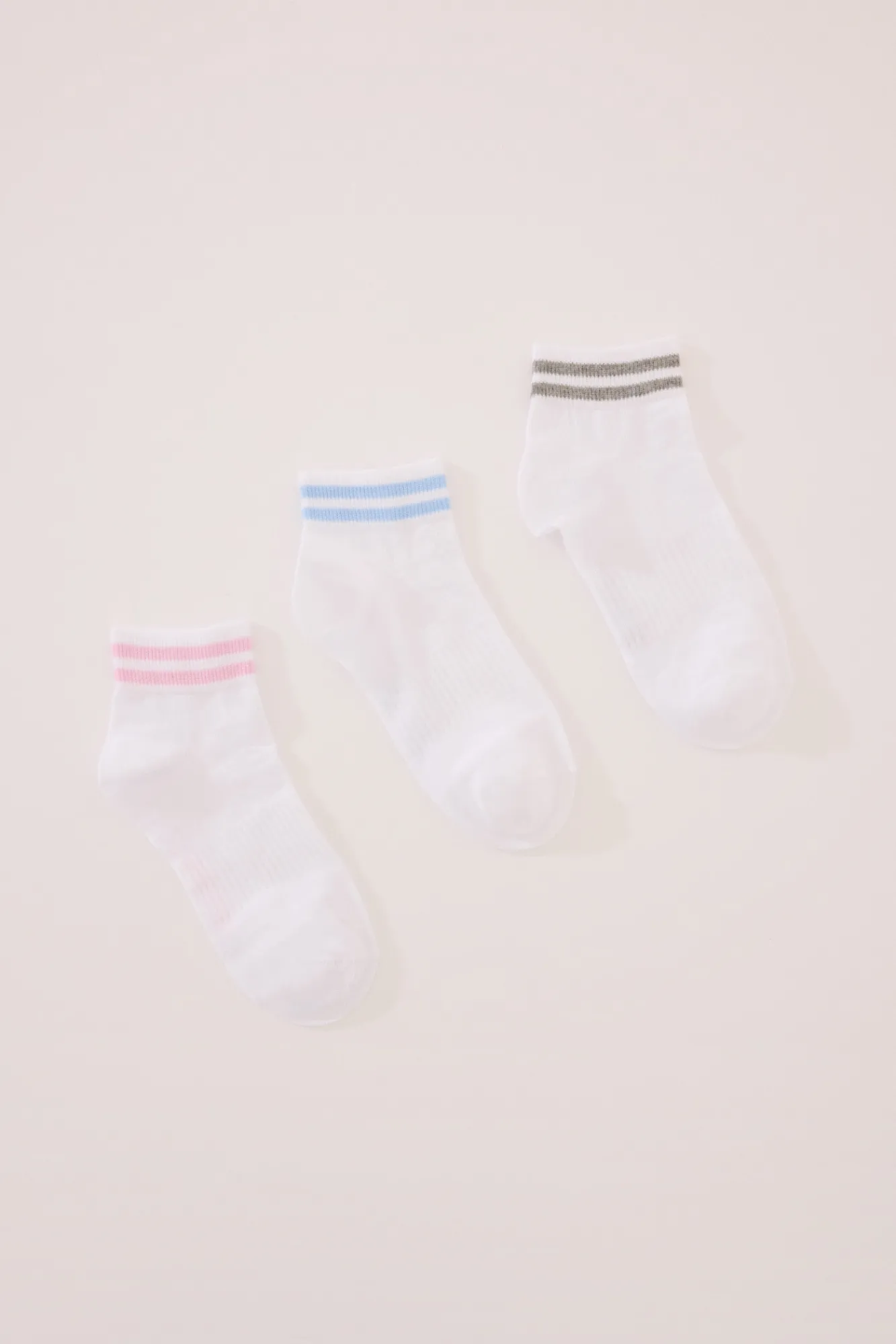 Women'secret Pack 3 calcetines cortos algodón rayas