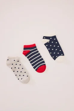 Women'secret Pack 3 calcetines cortos puntos y rayas