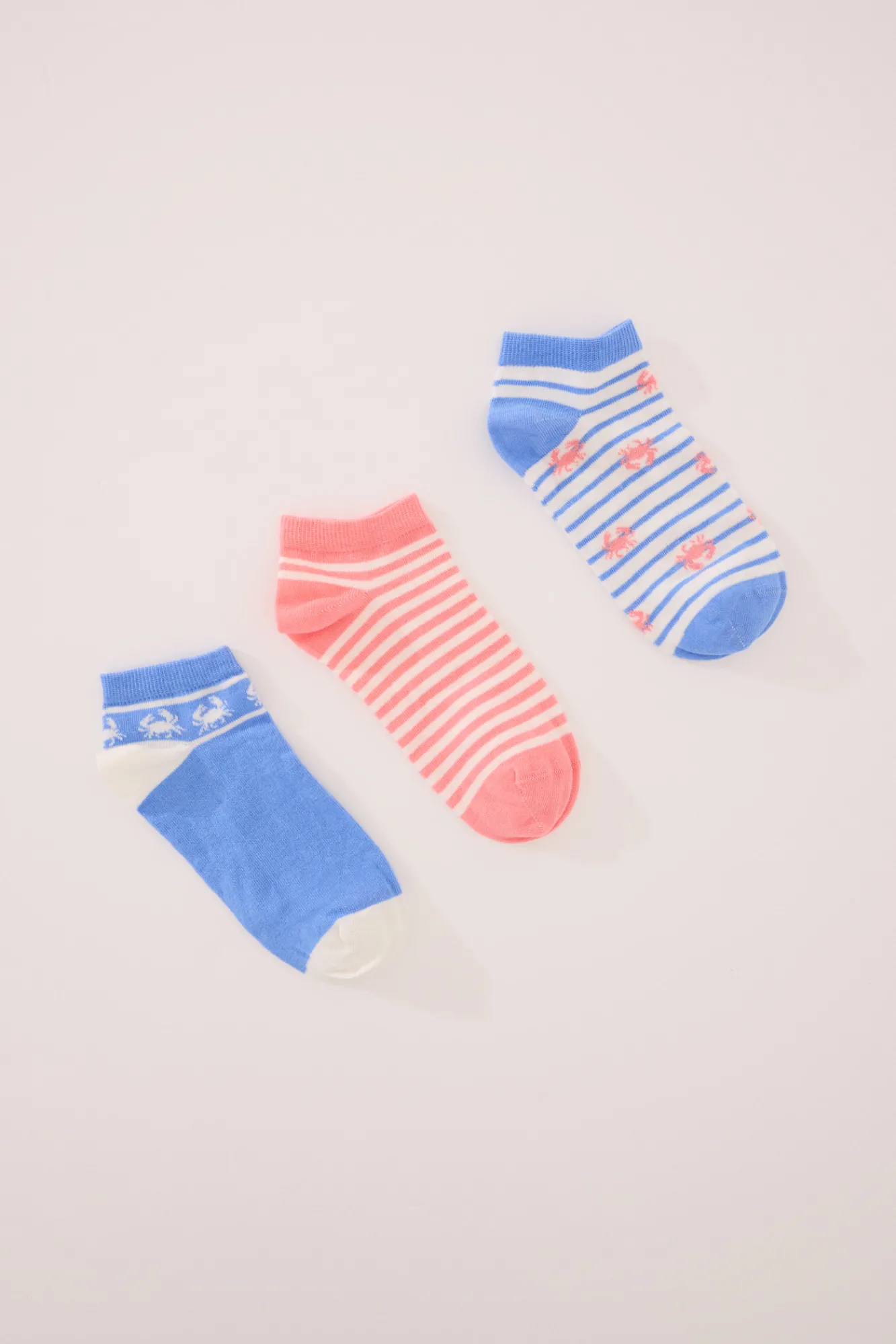 Women'secret Pack 3 calcetines cortos print cangrejos