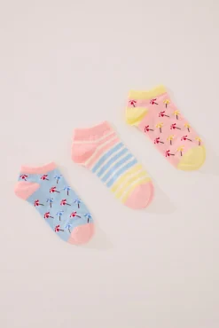 Women'secret Pack 3 calcetines cortos print playa