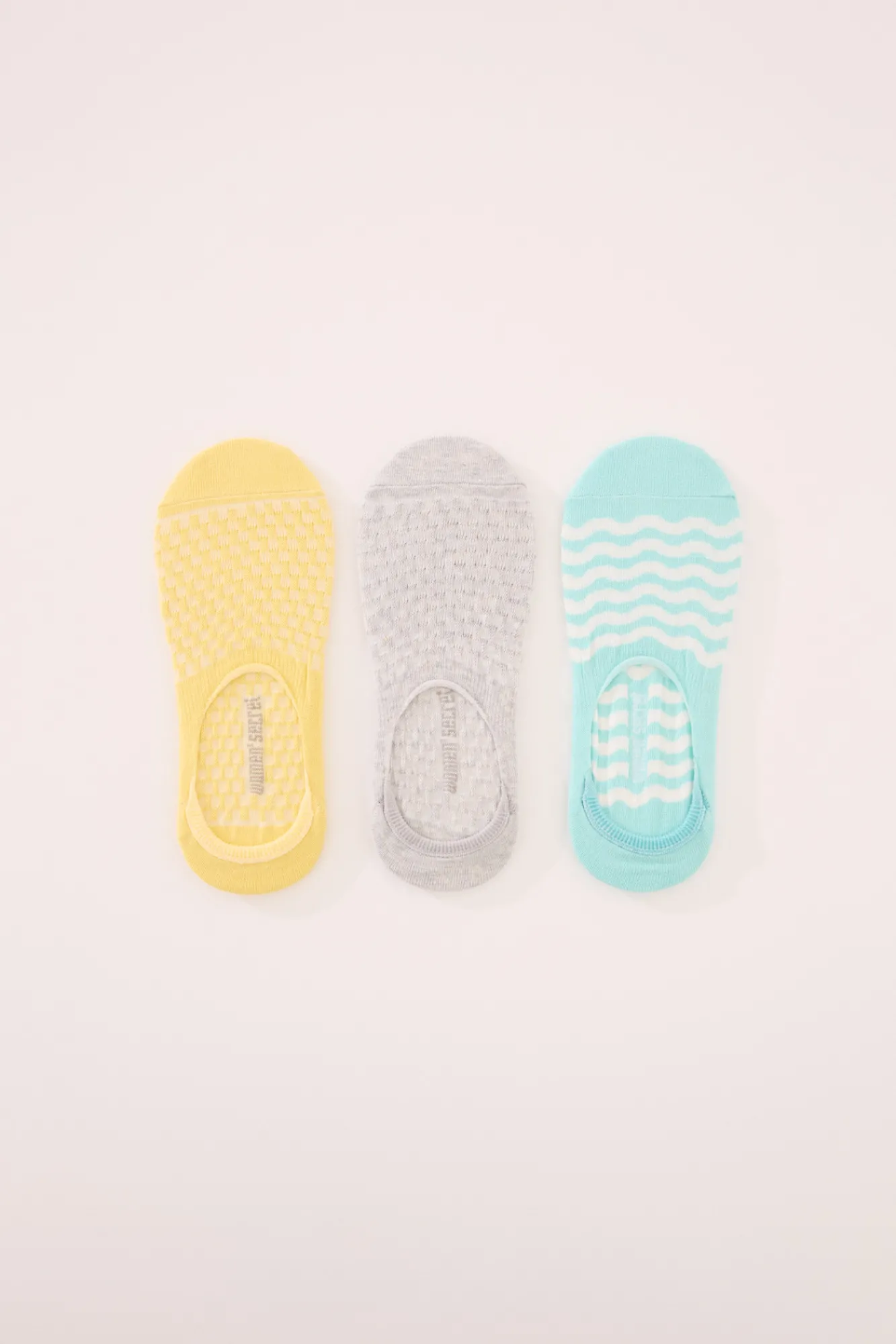 Women'secret Pack 3 calcetines invisibles algodón textura