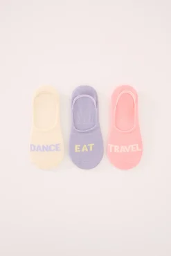 Women'secret Pack 3 calcetines invisibles algodón palabras