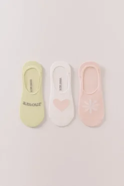 Women'secret Pack 3 calcetines invisibles print "amour"