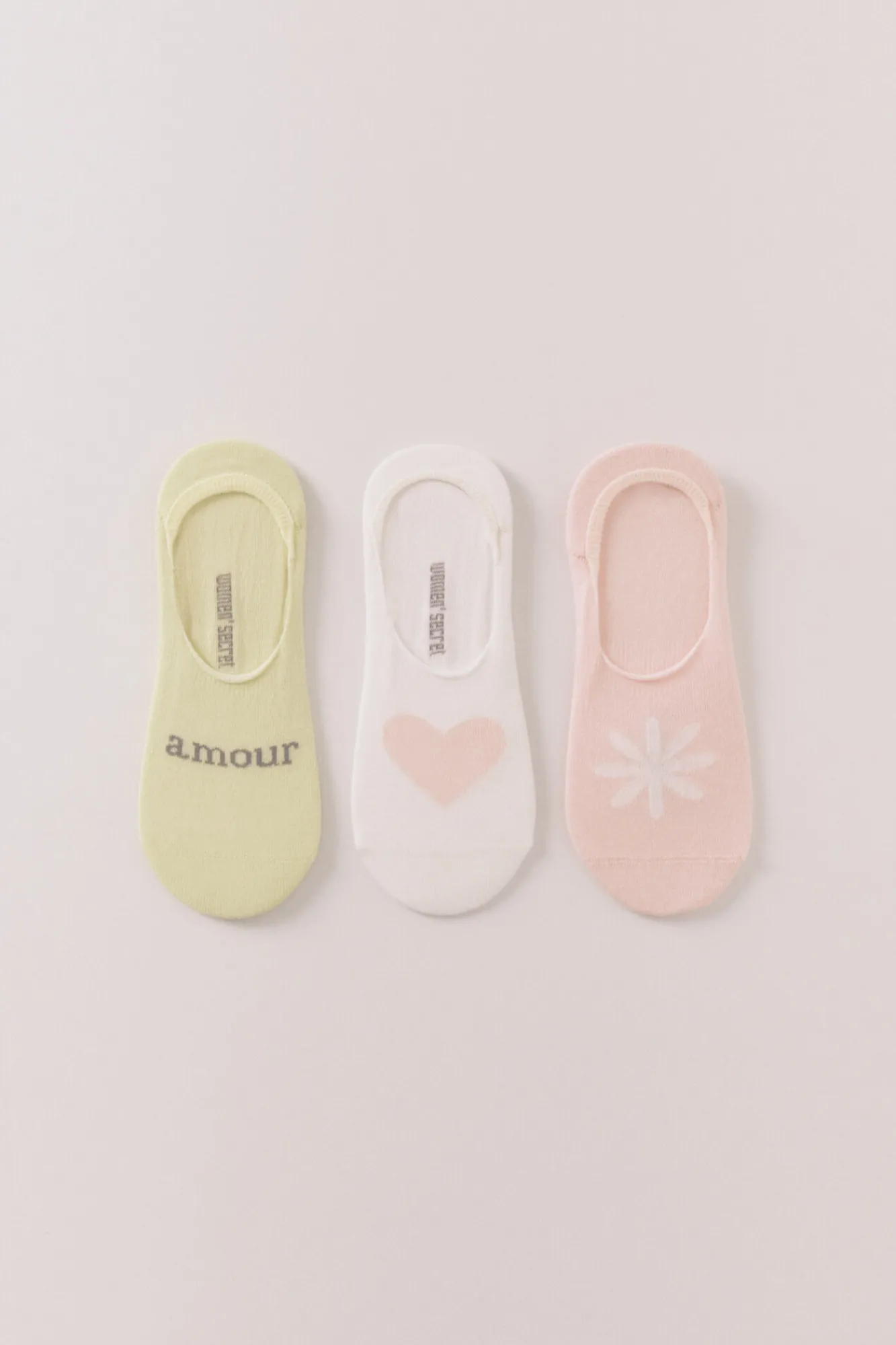 Women'secret Pack 3 calcetines invisibles print "amour"