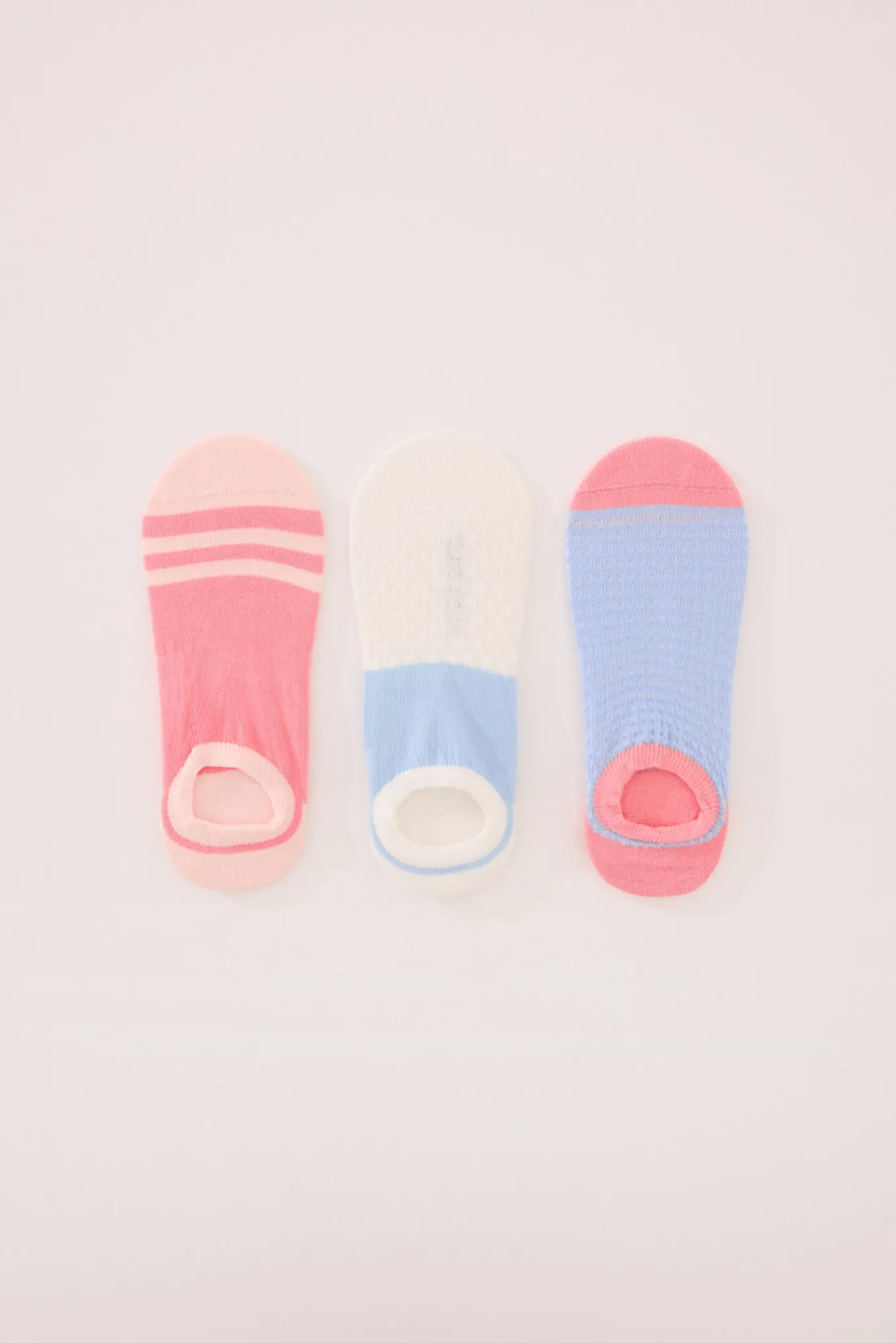 Women'secret Pack 3 calcetines invisibles algodón textura