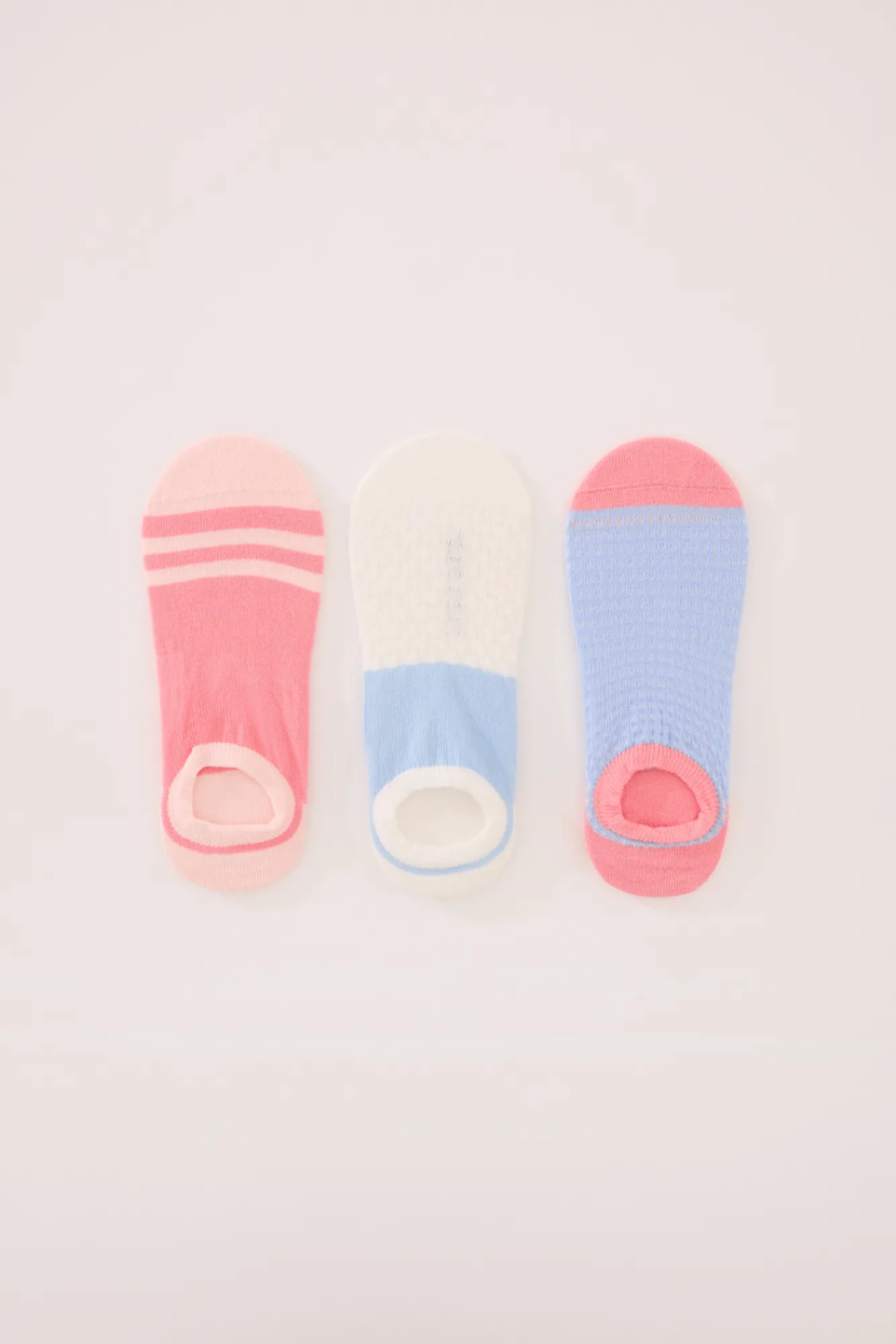 Women'secret Pack 3 calcetines invisibles algodón textura