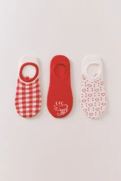 Women'secret Pack 3 calcetines invisibles algodón Snoopy