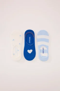 Women'secret Pack 3 calcetines invisibles algodón print corazones