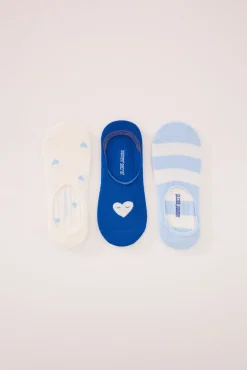 Women'secret Pack 3 calcetines invisibles algodón print corazones